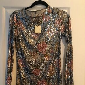 Free People Gold Rush Sequin Top - S
